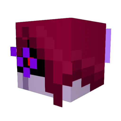 Anyawuu Minecraft avatar head, 3D render