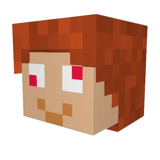 AnyeloXD Minecraft avatar head, 3D render