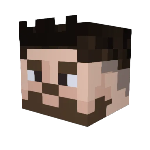 Anytimewar Minecraft avatar head, 3D render