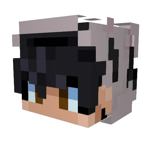 Anzale Minecraft avatar head, 3D render