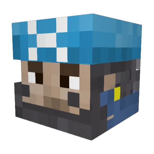 Anzay0 Minecraft avatar head, 3D render
