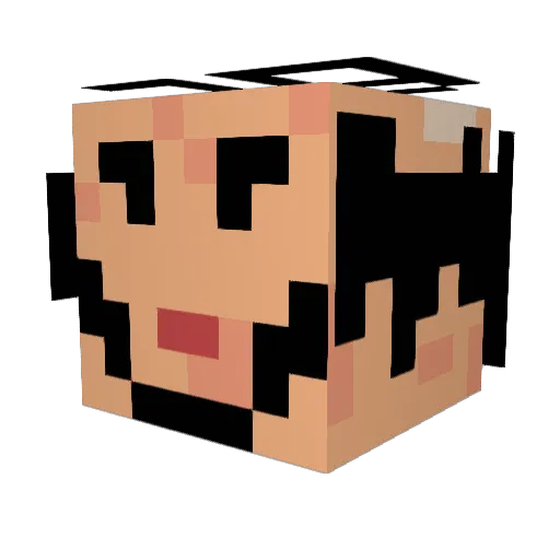 Anziurge Minecraft avatar head, 3D render
