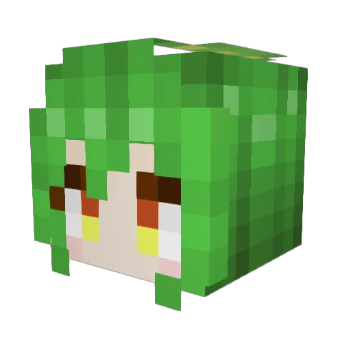 Anzubiki Minecraft avatar head, 3D render