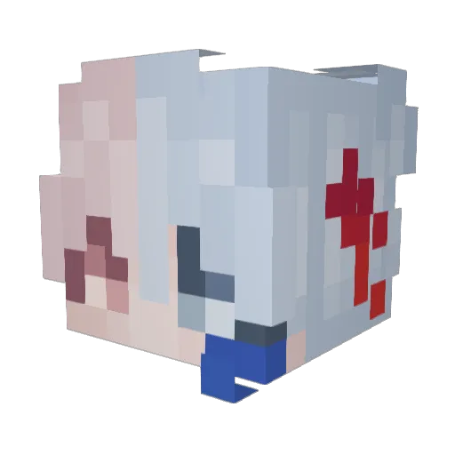 Anzuh Minecraft avatar head, 3D render