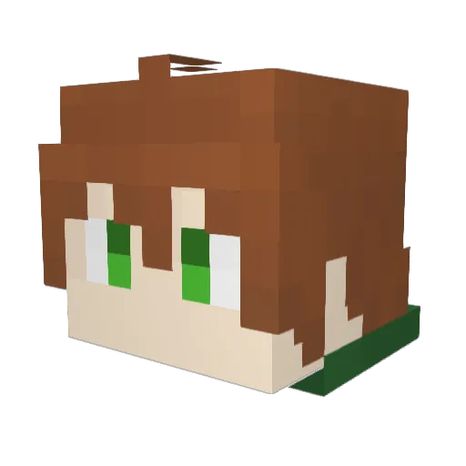 Ao_Bing Minecraft avatar head, 3D render