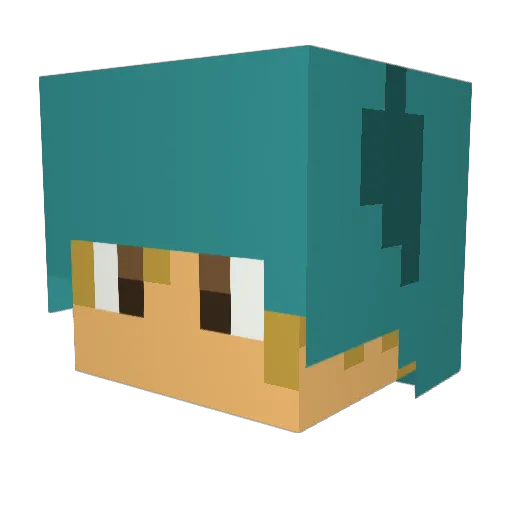 Aodaah Minecraft avatar head, 3D render