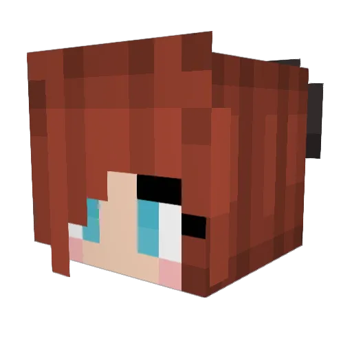 Aoffie Minecraft avatar head, 3D render