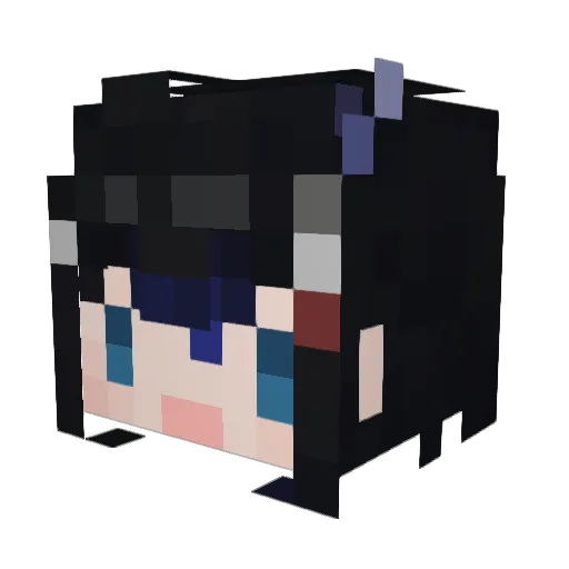 AohaneMakoto Minecraft avatar head, 3D render