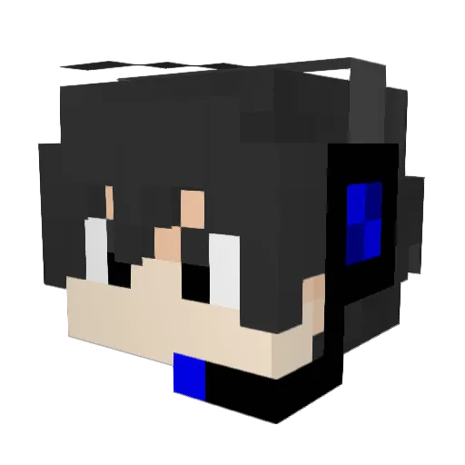 Aoharic Minecraft avatar head, 3D render