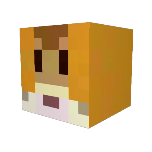 Aoi2_ Minecraft avatar head, 3D render