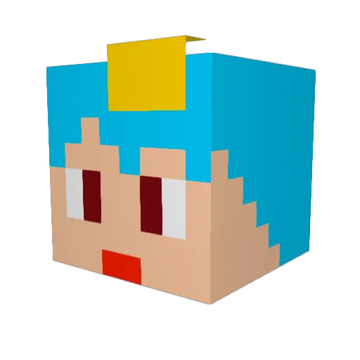 AoiRay Minecraft avatar head, 3D render
