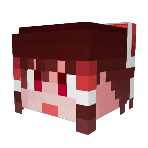 Aoi_Hitomi Minecraft avatar head, 3D render