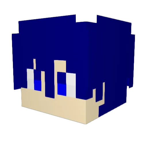 Aoinnman Minecraft avatar head, 3D render