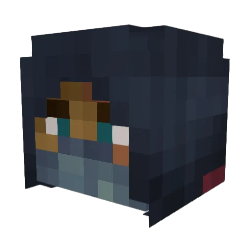 Aoken_ Minecraft avatar head, 3D render