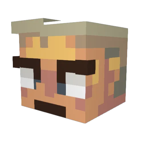 Aokizi0 Minecraft avatar head, 3D render