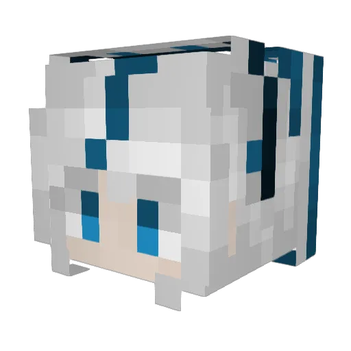 AokumoRin_ Minecraft avatar head, 3D render