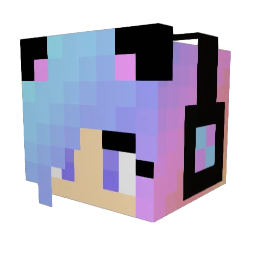 AomAmChannel Minecraft avatar head, 3D render