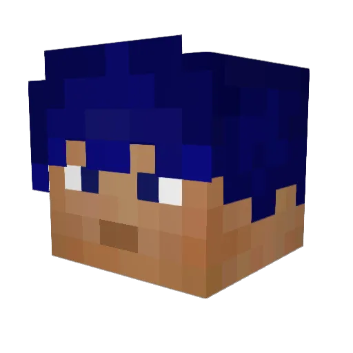 Aomine0 Minecraft avatar head, 3D render