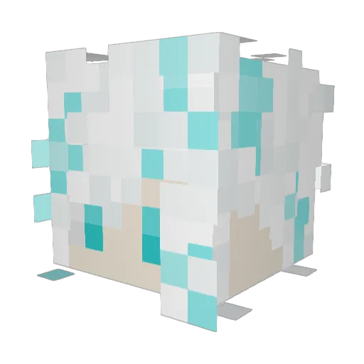 Aomitsune Minecraft avatar head, 3D render