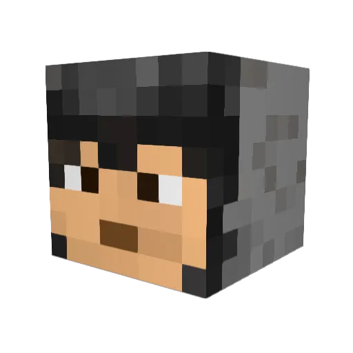 Aontgg Minecraft avatar head, 3D render