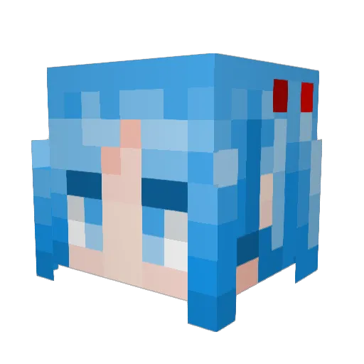 Aorei Minecraft avatar head, 3D render