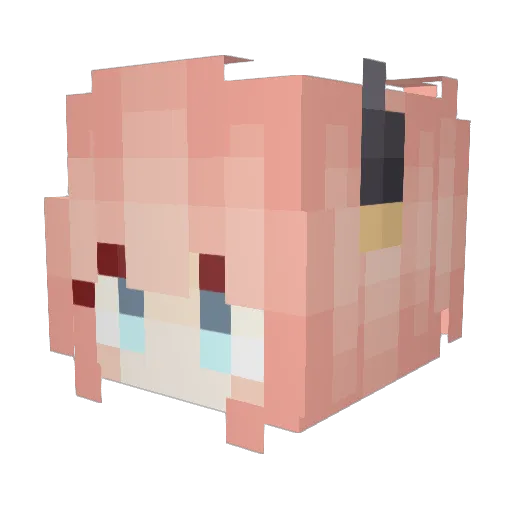 Aoytori Minecraft avatar head, 3D render