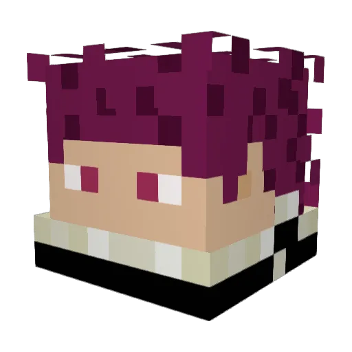 Apacheee Minecraft avatar head, 3D render
