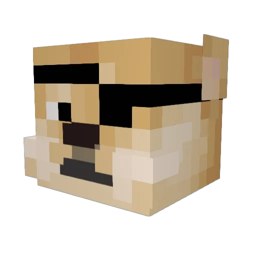 ApacoWolf Minecraft avatar head, 3D render