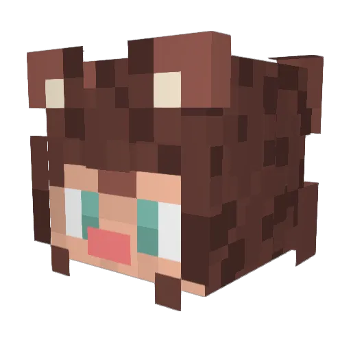 Apakingg Minecraft avatar head, 3D render
