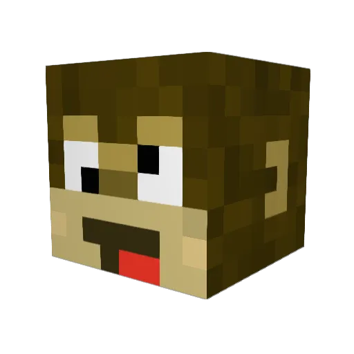 Apan Minecraft avatar head, 3D render
