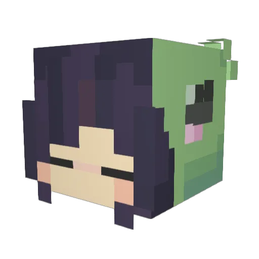 Aparatik Minecraft avatar head, 3D render
