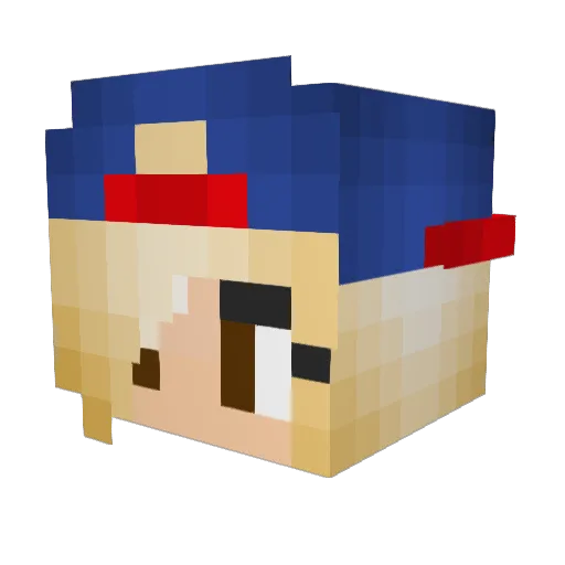 Apeirona Minecraft avatar head, 3D render