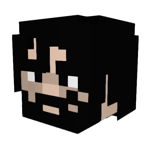 Aperature Minecraft avatar head, 3D render