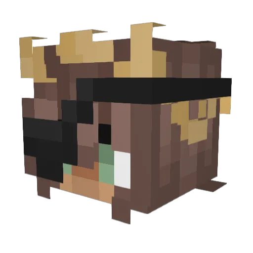 AphelioMara Minecraft avatar head, 3D render