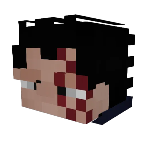 Aphelios02 Minecraft avatar head, 3D render