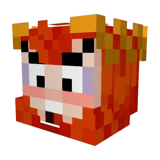 Aphrodelic Minecraft avatar head, 3D render