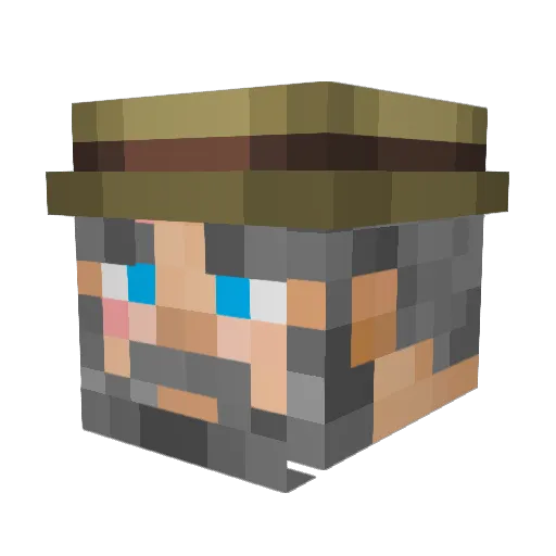 Aphrosimus Minecraft avatar head, 3D render