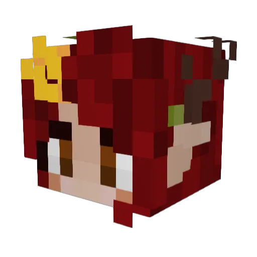 AphyCee Minecraft avatar head, 3D render