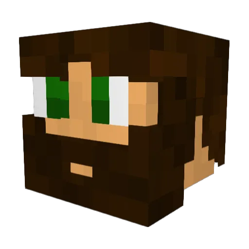 Apk0 Minecraft avatar head, 3D render