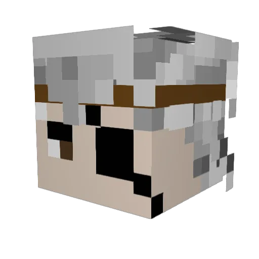 Aple_02 Minecraft avatar head, 3D render