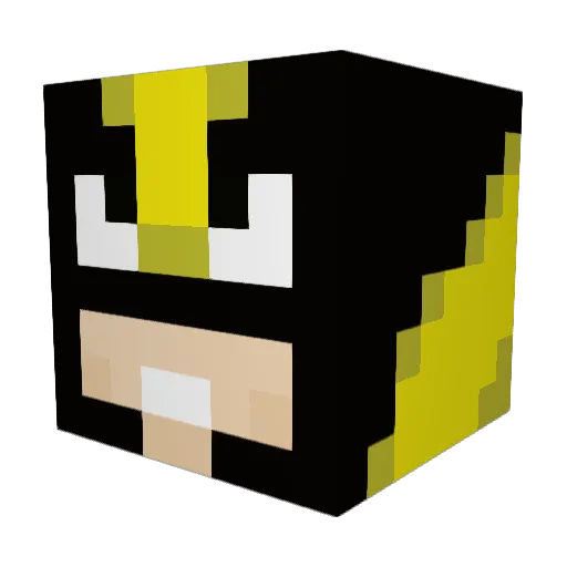 ApoCrox Minecraft avatar head, 3D render