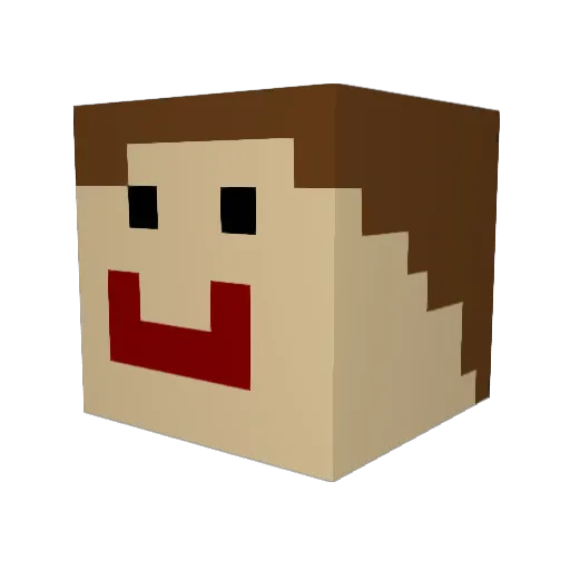 ApocSwift Minecraft avatar head, 3D render