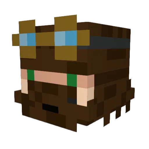 Apochryphul Minecraft avatar head, 3D render