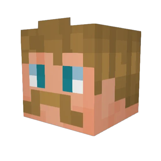 Apofini Minecraft avatar head, 3D render