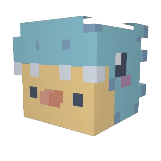 Apokalypseeee Minecraft avatar head, 3D render