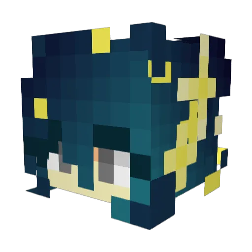 Apoll077901 Minecraft avatar head, 3D render