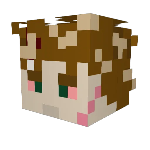 Apollinus_ Minecraft avatar head, 3D render