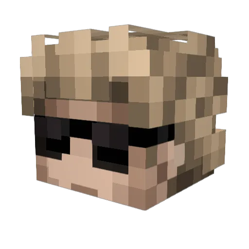 Apollojk1 Minecraft avatar head, 3D render