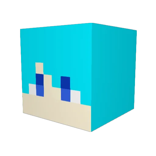Apolols Minecraft avatar head, 3D render