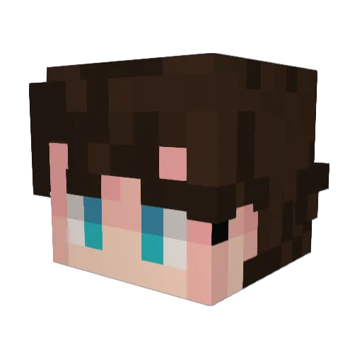 Apolsito Minecraft avatar head, 3D render
